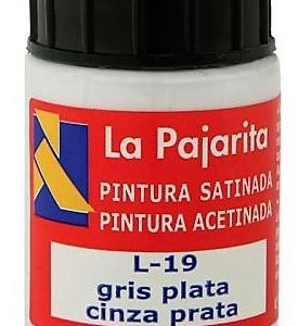 PINTURA BASE DE LATEX COLOR GRIS PLATA. BOTE DE 35ML LA PAJARITA.