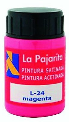 PINTURA BASE DE LATEX COLOR MAGENTA. BOTE DE 35ML LA PAJARITA. - Imagen 2