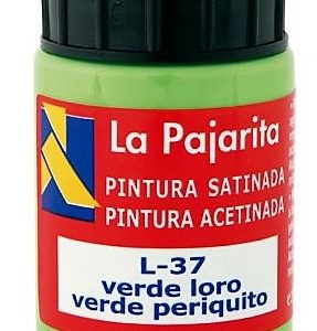 PINTURA BASE DE LATEX COLOR VERDE LORO. BOTE DE 35ML LA PAJARITA.
