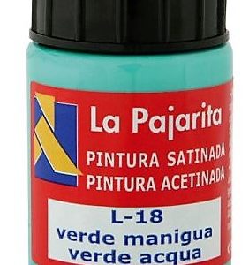 PINTURA BASE DE LATEX COLOR VERDE MANIGUA. BOTE DE 35ML LA PAJARITA.