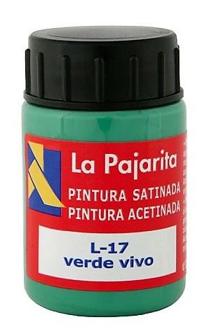 PINTURA BASE DE LATEX COLOR VERDE VIVO. BOTE DE 35ML LA PAJARITA. - Imagen 2