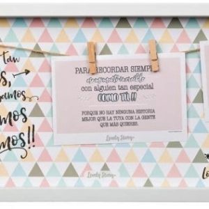 MARCO DECORATIVO COLGANTE PARA 2 FOTOS. PORTAFOTOS DE 42X22CM. CONI PNZAS