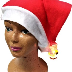 GORRO DE PAPA NOEL DE 45CM. PARA ADULTO. CON LUZ E ILUMINA FIGURA DE PAPA NOEL.