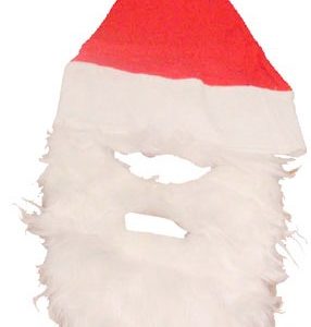 GORRO DE PAPA NOEL PARA ADULTO CON BARBA. PARA NAVIDAD.