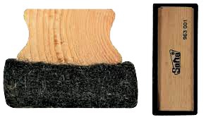 BORRADOR DE PIZARRA MEDIDAS 10X4,5CM. DE FIELTRO Y MAGO DE MADERA.