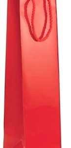 BOLSA DE REGALO PARA VINO LISA CON ASA. COLOR ROJO