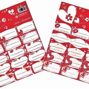 ETIQUETA ADHESIVA DE CORAZON/NAVIDAD EN SOBRE