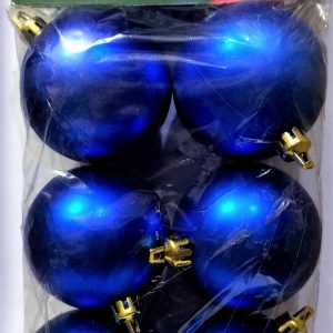 BOLA NAVIDEÑA DE 5CM. AZUL METALIZADA EN BLISTER DE 6 UNIDADES.