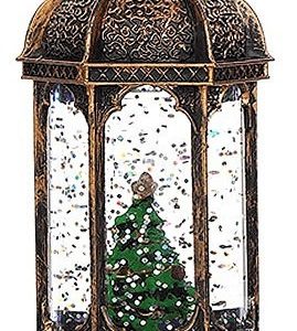 FAROL CANDIL CON LUZ Y ARBOL DE NAVIDAD .