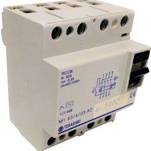 INTERRUPTOR DIFERENCIAL RCCB DE 4 POLOS DE 63A 300mA. TERASAKI.