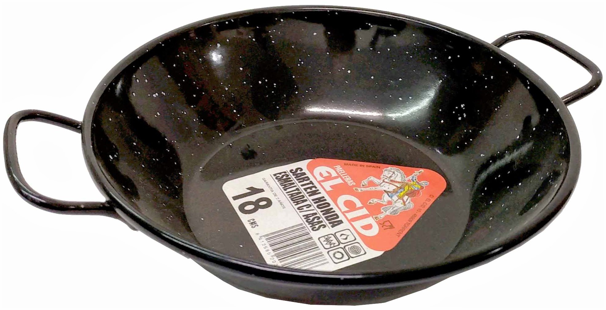 SARTEN DE PORCELANA ESMALTADA DE 2 ASAS DE 18CM. HONDA.