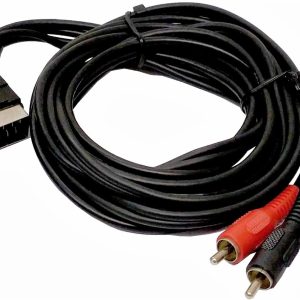 CABLE DE CONEXION TV 1 MACHO EUROCONECTOR A 2 MACHO RCA AUDIO / 2 BNC 1.5MTR. 20660 EDC.