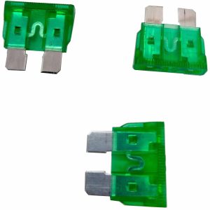 FUSIBLE PARA COCHE DE 30A Y 2 PATILLAS PLANAS. COLOR VERDE.