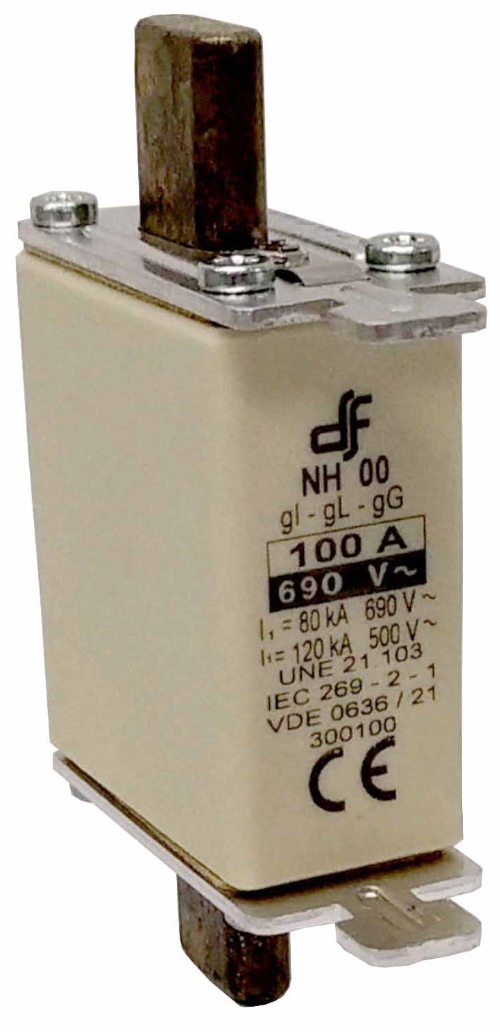 FUSIBLE DE CUCHILLA DE 100A. NH000/C00. gG. PQ. 690V. DF 300100. - Imagen 2