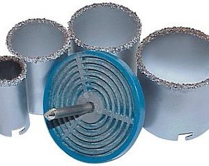 BROCA CORONA PERFORADORAS JUEGO DE 4 UNIDADES DE DIAMETROS 33.53.63.73. DE CERAMICA.