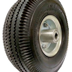 RUEDA DE CARRETILLA NEUMATICA LLANTA METALICA SALIENTE DOS LADOS RODAMIENTO AGUJAS.