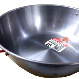 SARTEN DE HIERRO PULIDO HONDA DE 30CM. CON DOS ASAS MARCA EL CID.