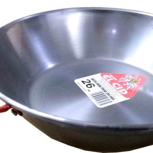 SARTEN DE HIERRO PULIDO HONDA DE 26CM. CON DOS ASAS MARCA EL CID.