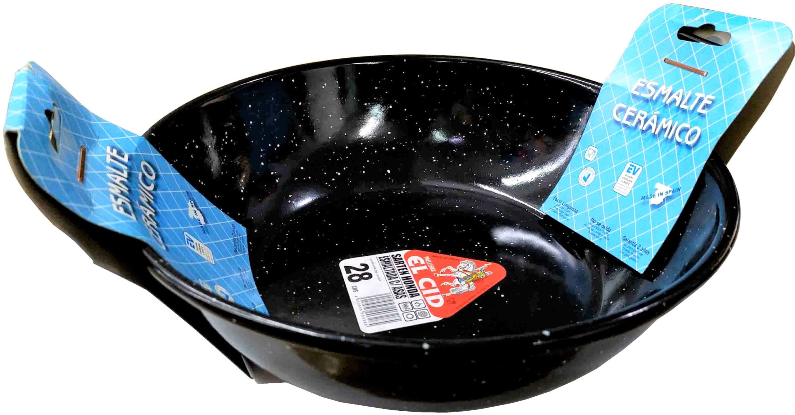 SARTEN DE PORCELANA ESMALTADA DE 2 ASAS DE 28CM. HONDA. - Imagen 2