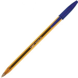 BOLIGRAFO BIC CRISTAL NARANJA COLOR AZUL FINO