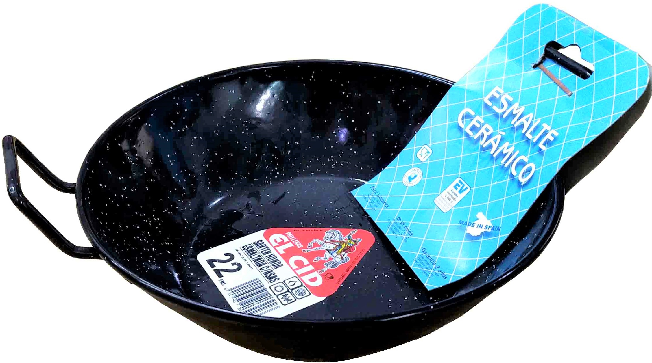 SARTEN DE PORCELANA ESMALTADA DE 2 ASAS DE 22CM. HONDA.