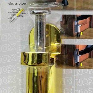 RETENEDOR PARA PUERTA VERTICAL COLOR DORADO AGARRE CON TORNILLOS.