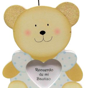 PORTAFOTOS DE MADERA DE OSITO AZUL