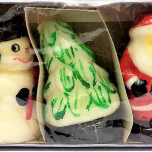 BLISTER DE FIGURA DE CERA DE 5 UNIDADES PARA NAVIDAD. MEDIDAS 7CM.