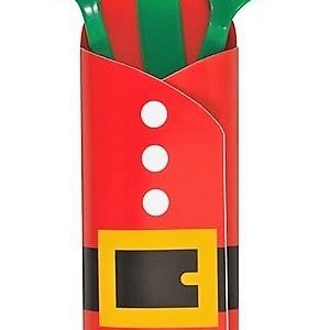 FUNDA PARA CUBIERTOS DE PAPA NOEL DE CARTON EN PAQUETES DE 8 UNIDADES. CUBIERTOS NO INCLUIDOS.