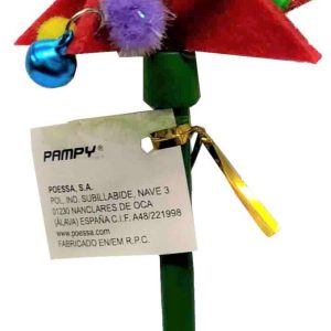 LAPIZ DE ARBOL DE NAVIDAD CON FIELTRO Y CASCABELES. POESSA 326344. PRECIO POR UNIDAD.