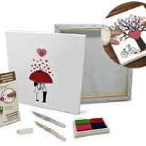 LIENZO DE 30X30CM PARA FIRMA DE INVITADOS DEJA TU HUELLA BODA.