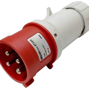 CLAVIJA AEREA INDUSTRIAL DE 3 POLOS + TIERRA DE 32A Y 380V IP44.