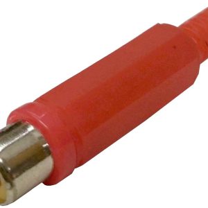 CONECTOR AEREO PARA AUDIO O VIDEO RCA HEMBRA COLOR ROJO.