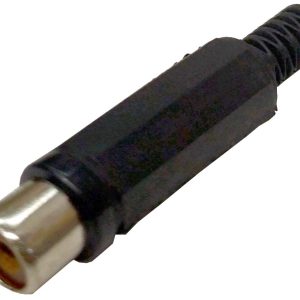 CONECTOR AEREO PARA AUDIO O VIDEO RCA HEMBRA COLOR NEGRO.