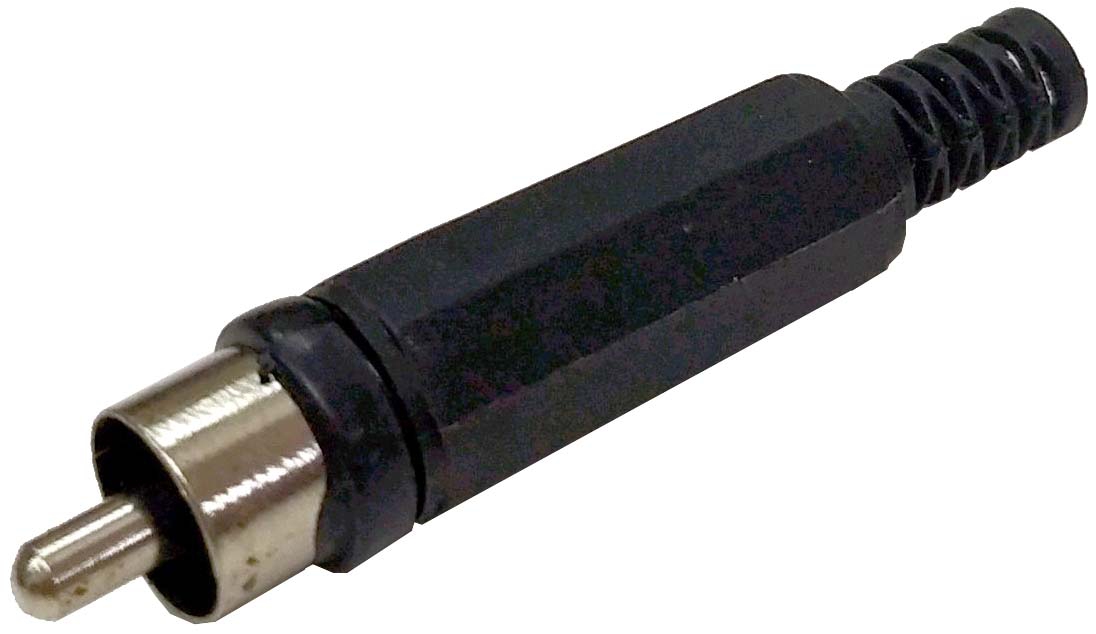 CONECTOR AEREO PARA AUDIO O VIDEO RCA MACHO COLOR NEGRO. - Imagen 2