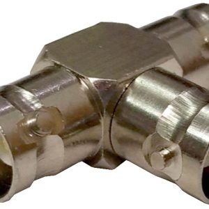 CONECTOR ADAPTADOR BNC EN FORMA DE T, CON TRES CONECTORES TIPO HEMBRA.