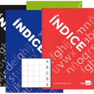 LIBRETA DE INDICE TAMAÑO A5 4º DE 24 HOJAS CUADRICULADAS GRAPADAS CON ABECEDARIO LIDERPAPEL. PRECIO POR UNIDAD.