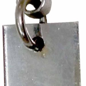 PLACA DE IDENTIFICACION METALICA DE 18X35MM Y MOSQUETON