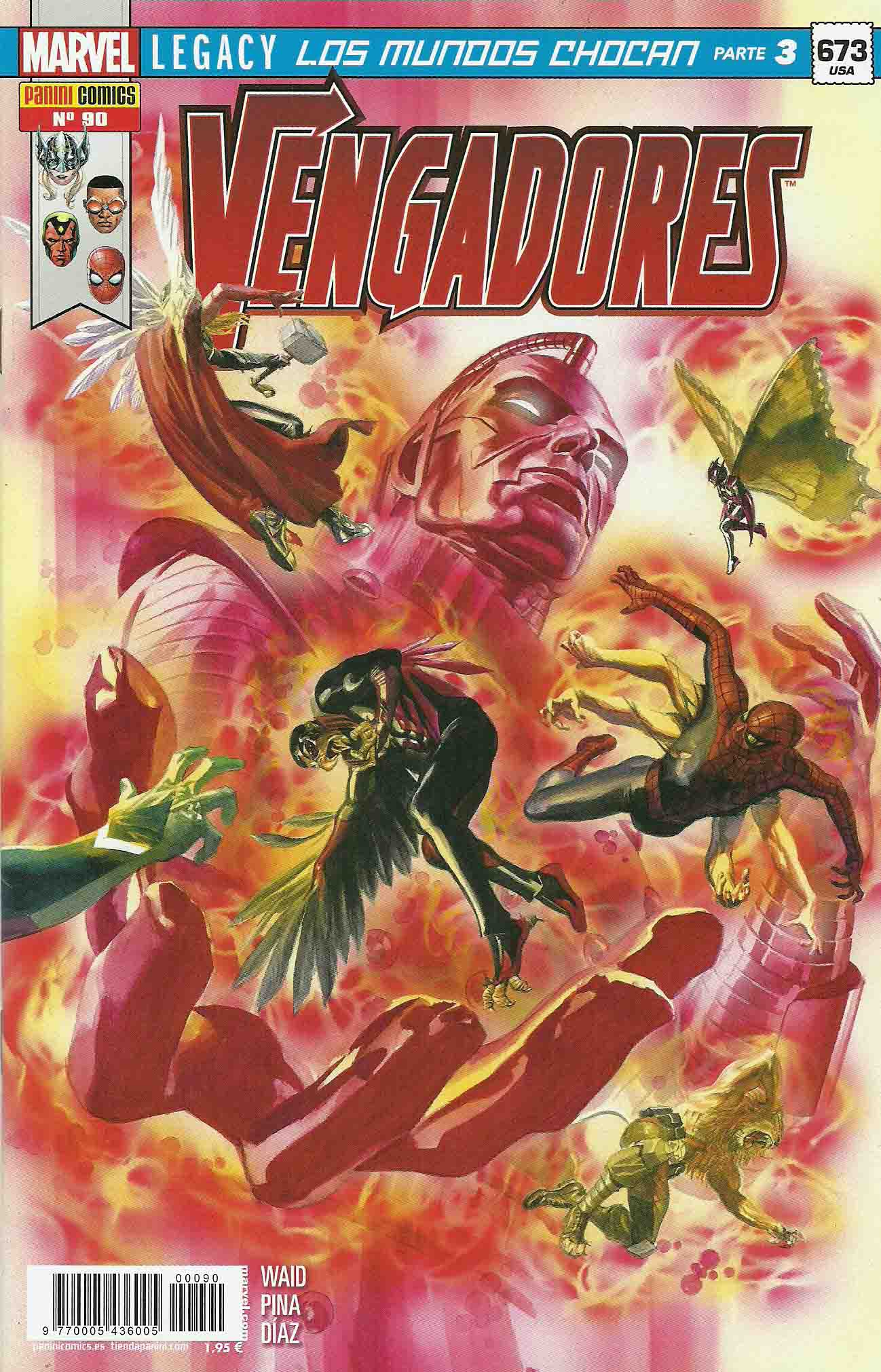 LOS VENGADORES VOL 4 Nº 90 DE 164 MARVEL LEGACY LOS MUNDOS CHOCAN PARTE 3 DE PANINI MARVEL - Imagen 2