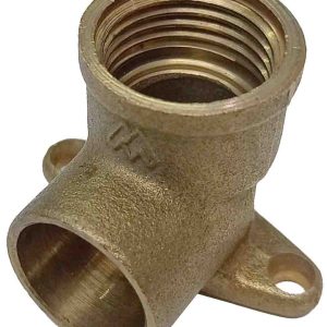 CODO SOLDAR-ROSCAR HEMBRA 18 X 1/2 HEMBRA PLACA PARA SUJETAR CON TORNILLOS. DE LATON.