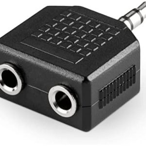 ADAPTADOR DE 1 JACK 3.5 MACHO ESTEREO A 2 JACK 3.5 HEMBRA ESTEREO