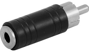 ADAPTADOR DE CLAVIJA DE AUDIO 1 RCA MACHO A 1 JAKC DE 3.5 HEMBRA.