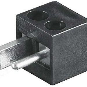 CONECTOR CLAVIJA NEGRA DE ALTAVOZ MINI CON NORMA DIN EMBUDO PLASTICO CONEXION BORNE TORNILLO