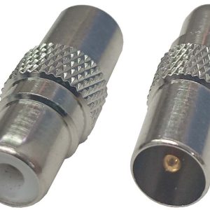 ADAPTADOR CLAVIJA DE TV DE 9.5MM MACHO A HEMBRA RCA METALICA
