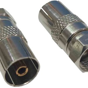 ADAPTADOR CLAVIJA DE TV HEMBRA A MACHO TIPO F RG59 CON ROSCA