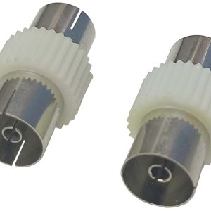 ADAPTADOR CLAVIJA DE TV HEMBRA A HEMBRA CON CENTRO DE PLASTICO