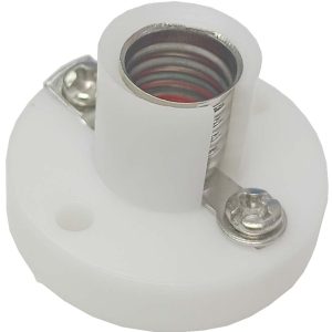 PORTALAMPARA ROSCA E10 CON PLATO DE PLASTICO PARA ATORNILLAR DE MANUALIDADES. F-LINE