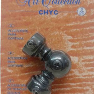 CODO GIRATORIO DE Ø 20MM. PARA CORTINAS DE FORJA NEGRO