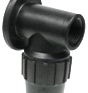 ENLACE CODO 90º CON TOMA DE 20MM Ø X 1/2″ HEMBRA DE POLIETILENO PARA ATORNILLAR A PARED