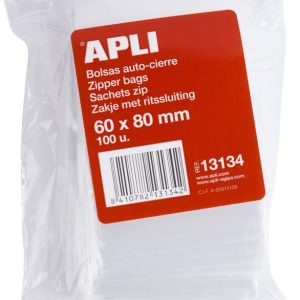 BOLSA DE PLASTICO DE 6X8CM. TRANSPARENTES CON CIERRE HERMETICO ZIPPER DE 100 UNIDADES